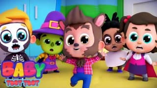 Five Little Monsters | Halloween Songs For Kids | Scary Nursery Rhymes with Baby Toot Toot